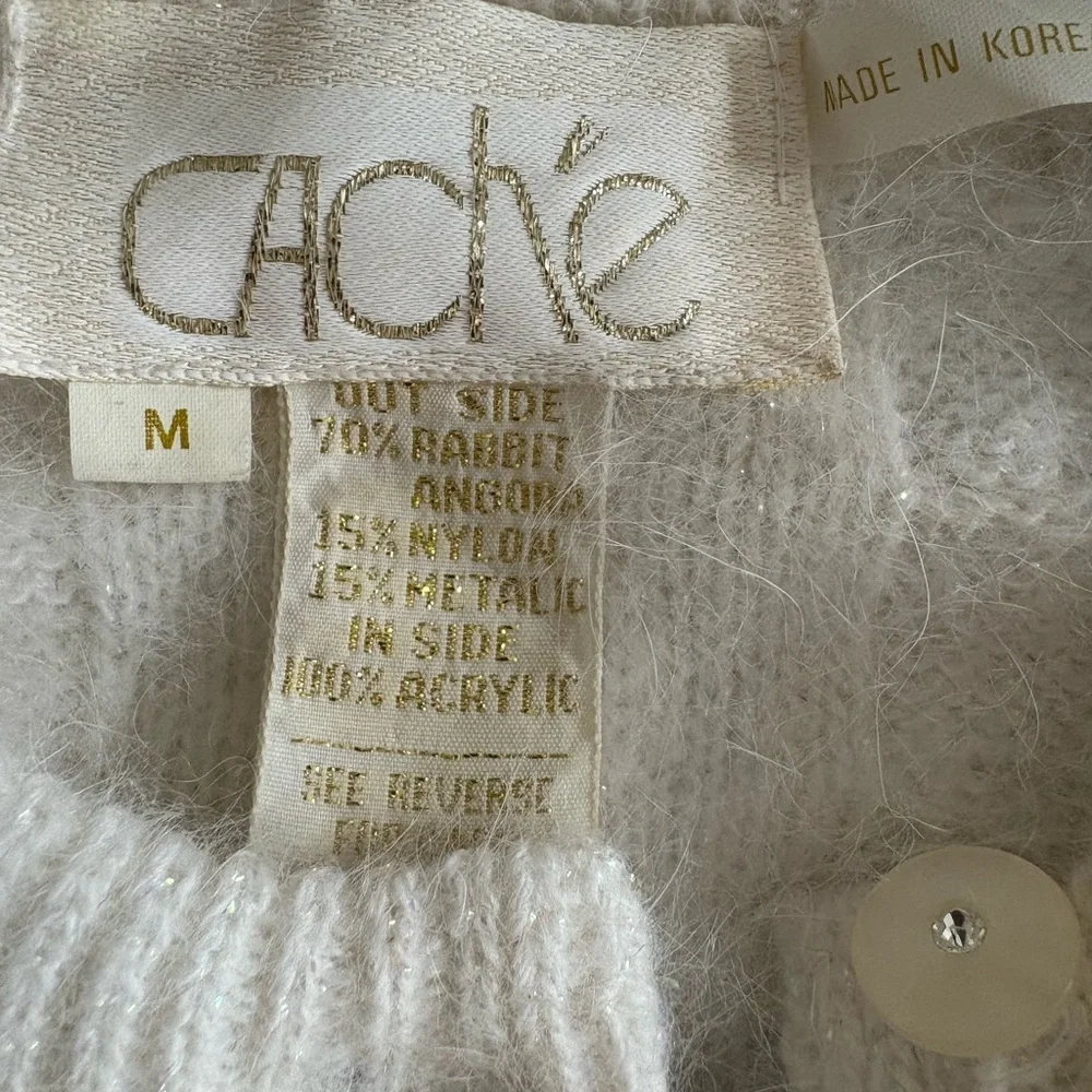 Cache Vintage Angora Metallic Cardigan Sweater - Picture 8 of 13